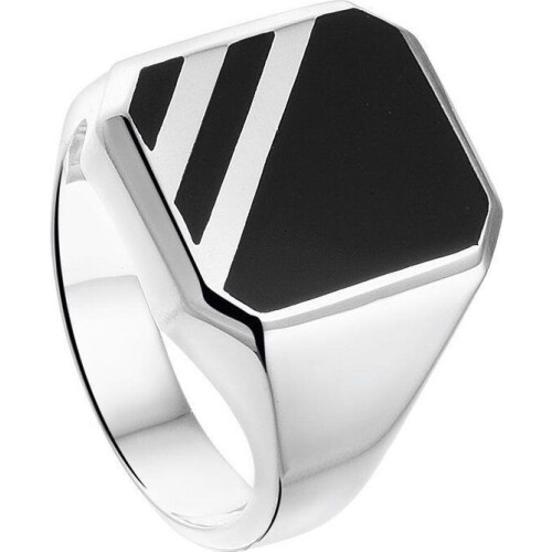 Zegelring Onyx - 925 Zilver - Breedte 16mm - Maat 19.00 Tweedehands