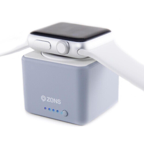 ZENS Qi Apple Watch Powerbank - Draadloos opladen 1300 mAh - Grijs