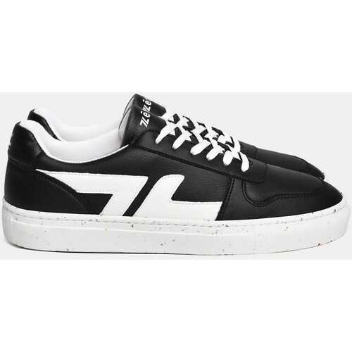 Zèta mannen vegan Sneakers Druivenleer Zwart Wit Tweedehands