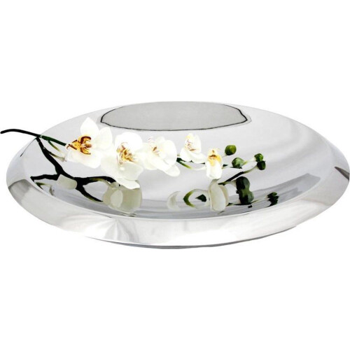 Zilverstad lotus - Dubbelwandige schaal - RVS - Ø 50 cm - Zilver Tweedehands