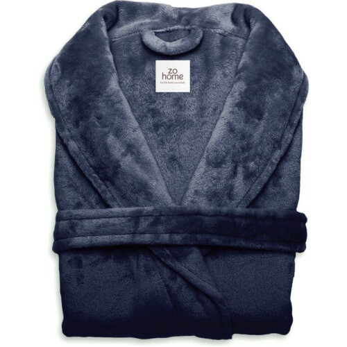 ZoHome Cara - Badjas Lang - Fleece - Maat L - Indigo Blue