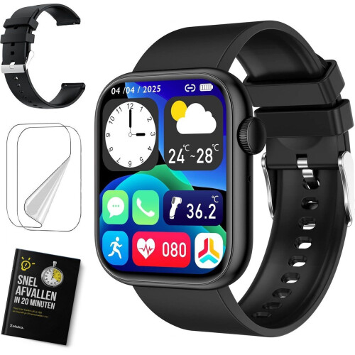 Zoluko Smartwatch - Sporthorloge met Fitness Tracker - Hartslagmonitor en Slaaptracker - Zwart