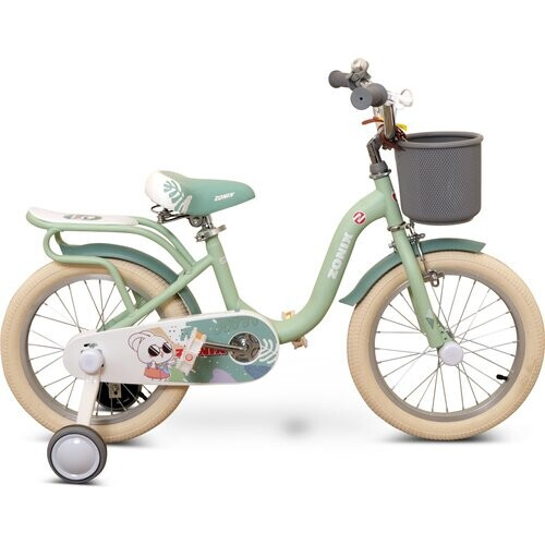 Zonix Meisjesfiets 16 Inch Pastelgroen Kinderfiets Met Zijwieltjes Voor Meisjes Van 4 Tm 6 Jaar Geschikt Voor Kledingmaat 103-118 Tweedehands