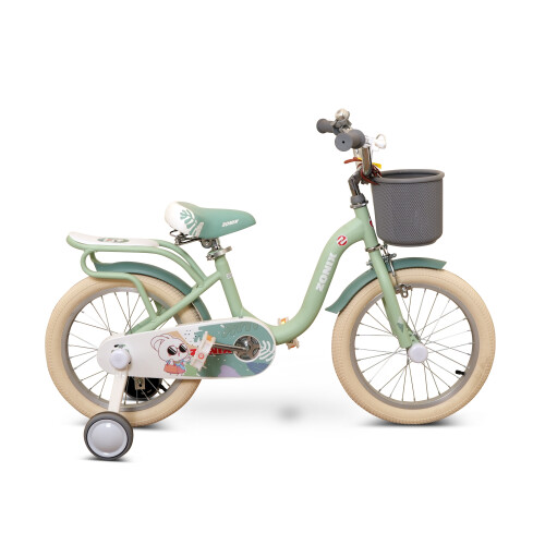 Zonix Meisjesfiets 16 Inch Pastelgroen Kinderfiets Met Zijwieltjes Voor Meisjes Van 4 Tm 6 Jaar Geschikt Voor Kledingmaat 103-118